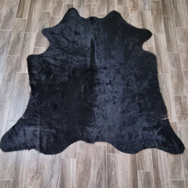 LUKSUSOWA NATURALNA SKÓRA BYDLĘCA DYWAN DO SALONU SYPIALNI czarna gładka LUXOR LIVING RINDERFELL 200x200 cm - obrazek 9