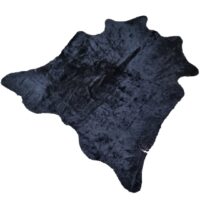 LUKSUSOWA NATURALNA SKÓRA BYDLĘCA DYWAN DO SALONU SYPIALNI czarna gładka LUXOR LIVING RINDERFELL 200x200 cm - obrazek 10