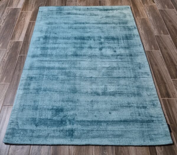 RĘCZNIE WYKONANY NOWOCZESNY DYWAN WISKOZOWY do salonu biura sypialni BAKERO RIO niebieski turkusowy 130x190 cm - obrazek 5