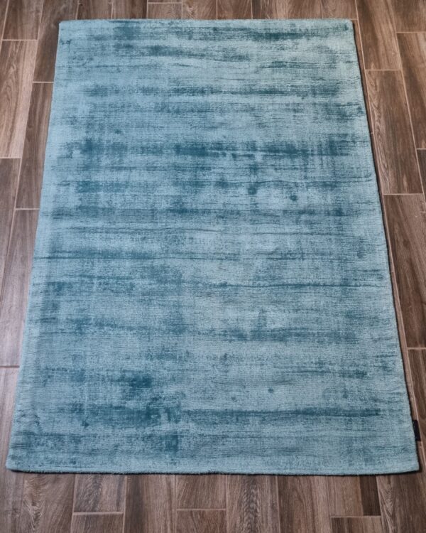 RĘCZNIE WYKONANY NOWOCZESNY DYWAN WISKOZOWY do salonu biura sypialni BAKERO RIO niebieski turkusowy 130x190 cm - obrazek 6