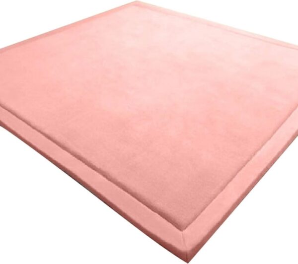 KWADRATOWY AKSAMITNY DYWAN KORALOWY mata dla dzieci do zabawy ćwiczeń jogi LEHOUR CORAL VELVET 200x200 cm - obrazek 6