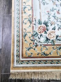 KLASYCZNY PRIENTALNY PERSKI DYWAN Z FRĘDZLAMI do biura salonu NOURISTAN ANTIK FLOWERS kremowy złoty 160x230 cm - obrazek 7