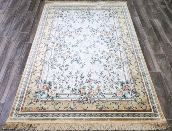 KLASYCZNY PRIENTALNY PERSKI DYWAN Z FRĘDZLAMI do biura salonu NOURISTAN ANTIK FLOWERS kremowy złoty 160x230 cm - obrazek 8