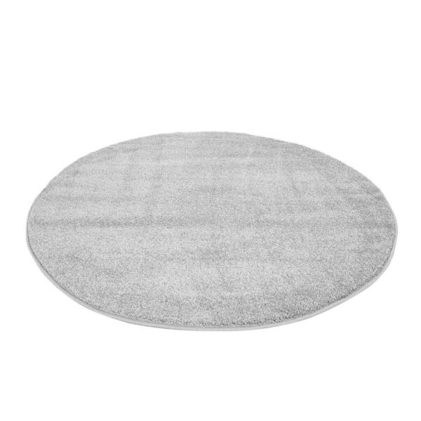 NOWOCZESNY JEDNOBARWNY GŁADKI OKRĄGŁY dywanik podłogowy dziecięcy szary srebrny CARPET CITY MODA SOFT 120x120 cm - obrazek 6