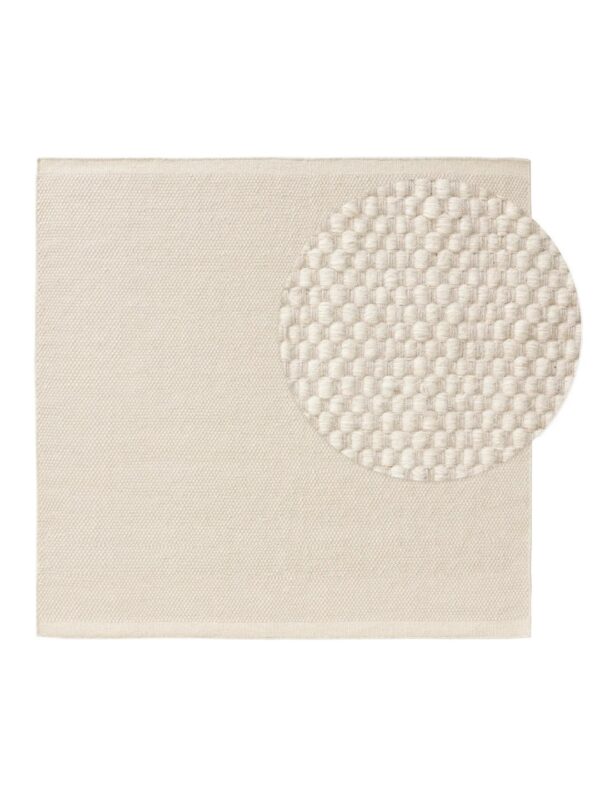KWADRATOWY PLECIONY NATURALNY DYWAN WEŁNIANY kremowy BENUTA PURE ROCCO WHITE 200x200 cm - obrazek 6