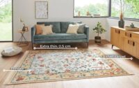 KLASYCZNY PRIENTALNY PERSKI DYWAN Z FRĘDZLAMI do biura salonu NOURISTAN ANTIK FLOWERS kremowy złoty 160x230 cm - obrazek 6