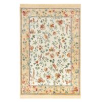 KLASYCZNY PRIENTALNY PERSKI DYWAN Z FRĘDZLAMI do biura salonu NOURISTAN ANTIK FLOWERS kremowy złoty 160x230 cm