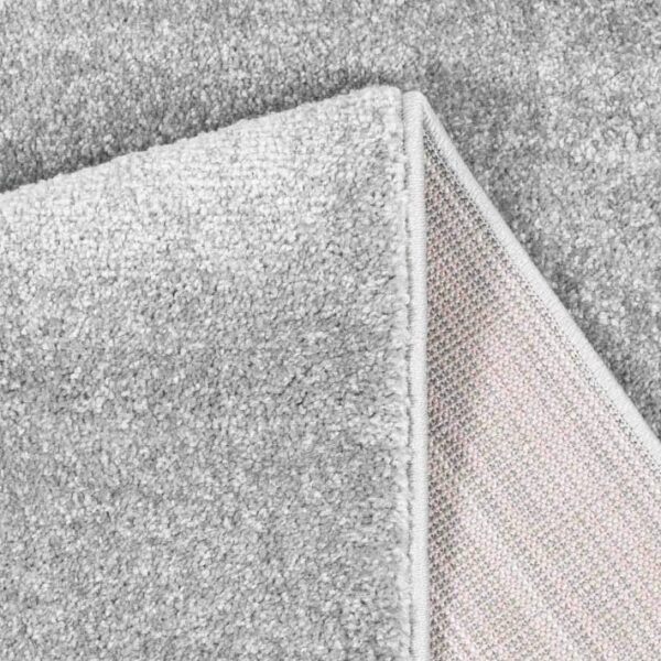 NOWOCZESNY JEDNOBARWNY GŁADKI OKRĄGŁY dywanik podłogowy dziecięcy szary srebrny CARPET CITY MODA SOFT 120x120 cm - obrazek 7