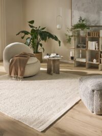 KWADRATOWY PLECIONY NATURALNY DYWAN WEŁNIANY kremowy BENUTA PURE ROCCO WHITE 200x200 cm