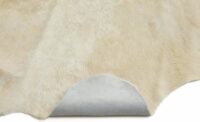 LUKSUSOWY NATURALNY DYWAN ZE SKÓRY BYDLĘCEJ DO SALONU SYPIALNI kremowy beżowy biszkoptowy LUXOR LIVING RINDERFELL 200x200 cm - obrazek 4