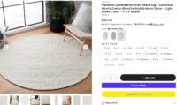 NOWOCZESNY NATURALNY OKRĄGŁY DYWAN WEŁNIANY do salonu sypialni przedpokoju biura jasny brąz kość słoniowa SAFAVIEH MARBELLA 122x122 cm - obrazek 11