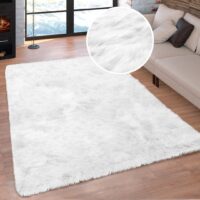 PUSZYSTY MIĘKKI DYWAN FLOKATI Z DŁUGIM WŁOSIEM shaggy biały HOME AFFAIRE VALERIA WHITE 150x240 cm